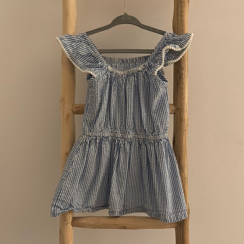 Striped Ruffle Sleeve Tunic Dress - Picture 2 of 2